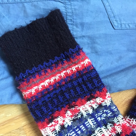 Free People Chambray Denim Knit Sweater   Sleeves - Picture 5 of 7